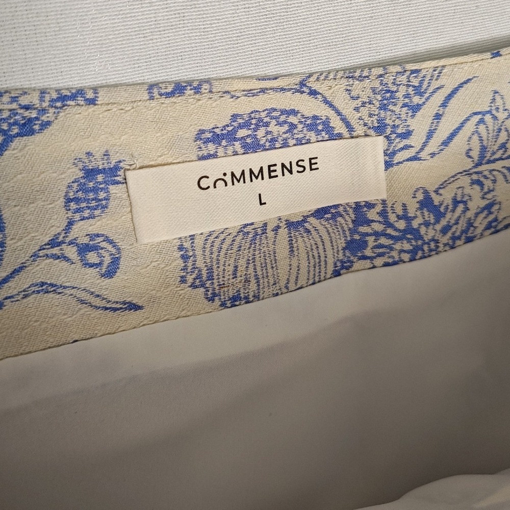 Commense Set Jacquard Square Neck Sleeveless Vest Top Mini Skirt Blue White L - Picture 14 of 16